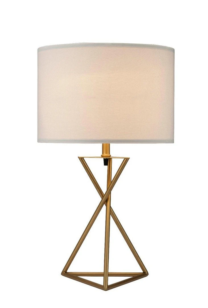 Selected 26.25 Tall Ester Mid-Century Metal Table Lamp in Matte Gold Solid