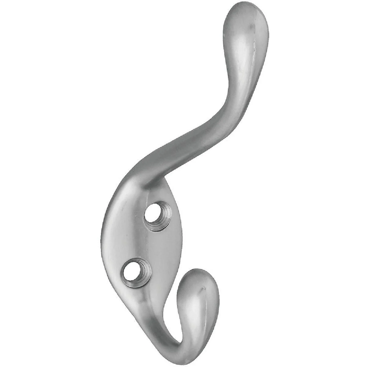 First-Class National Heavy-Duty Satin Nickel Coat and Hat Wardrobe Hook Prestigious