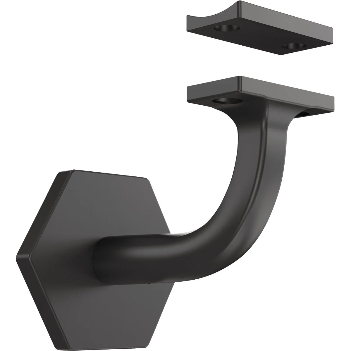 Artisan National Hardware 3 In. Matte Black Powell Handrail Bracket Secure