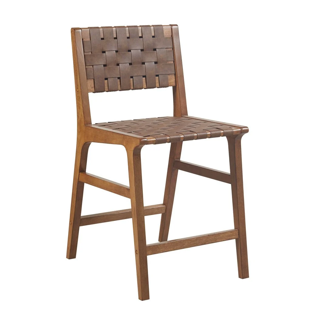 Official Nebuluxe Faux Leather Woven Counter Stool Breathable