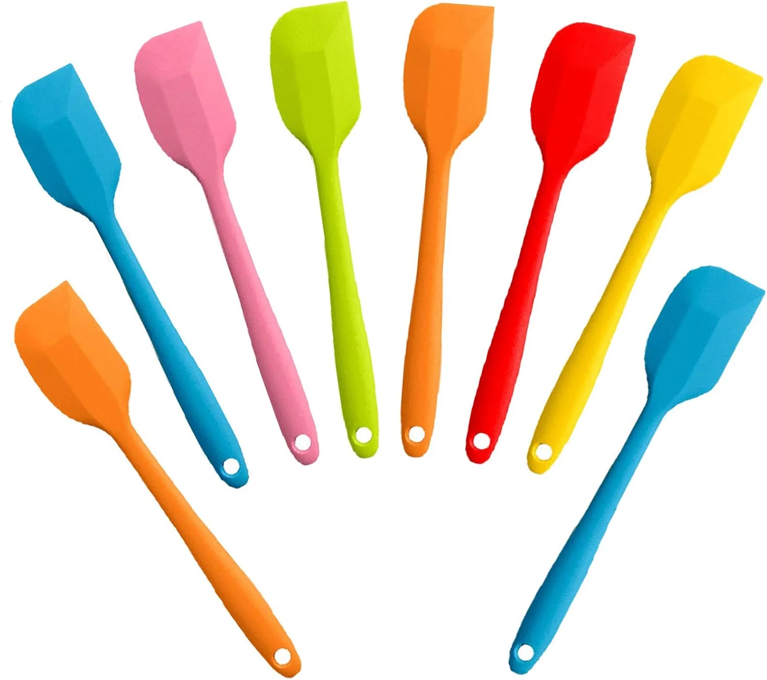 Proven 8 Pieces Silicone Spatulas 8.5 inch Non-stick Spatulas with Stainless Steel Core Heat Resistant-500℉ One Piece Design Food Grade Silicone Prestigious