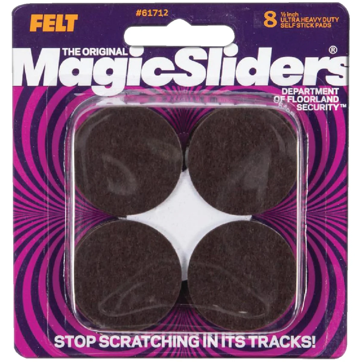 High-Grade Sliders 1-1 2 In. Round Brown Self-Adhesive Ultra Heavy-Duty Furniture Pad 8-Pack Refined