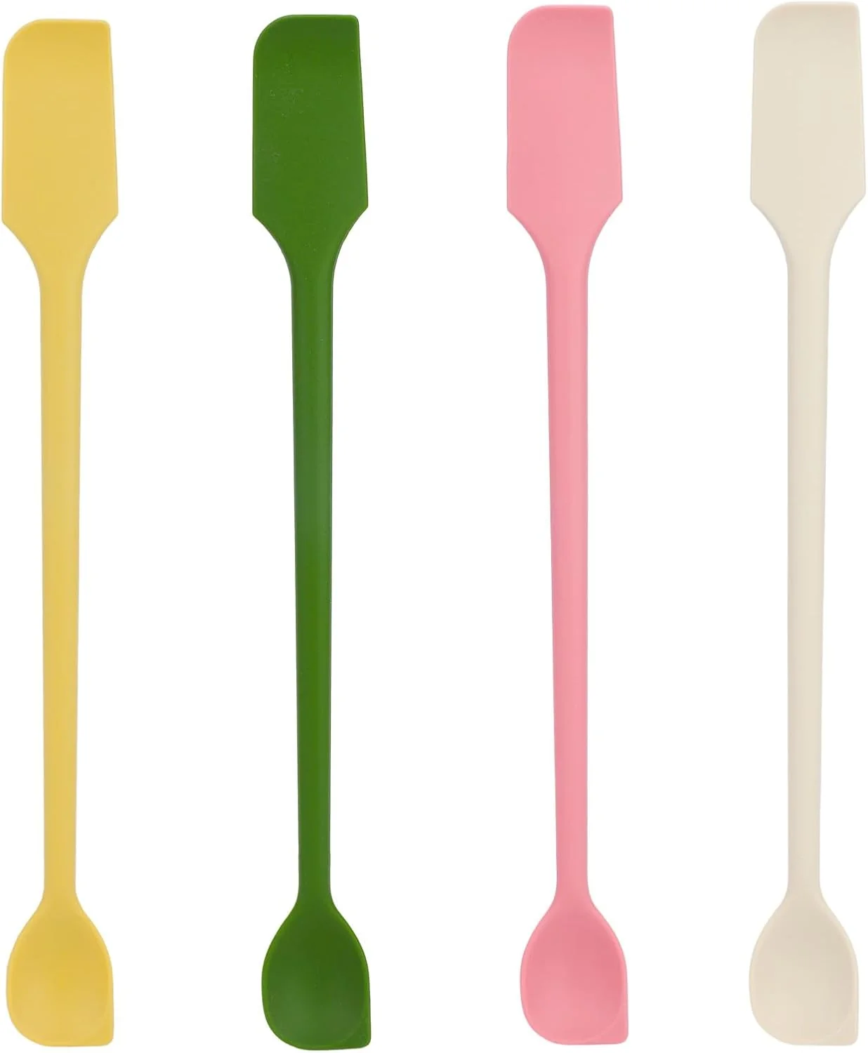 Sophisticated 4pcs Mini Silicone Spatulas Set Dual Sided Multifunctional Small Kitchen Scraper Long Spoon Reusable Stirrer for Jam Cake Cream Butter Icing Lotion Convenient