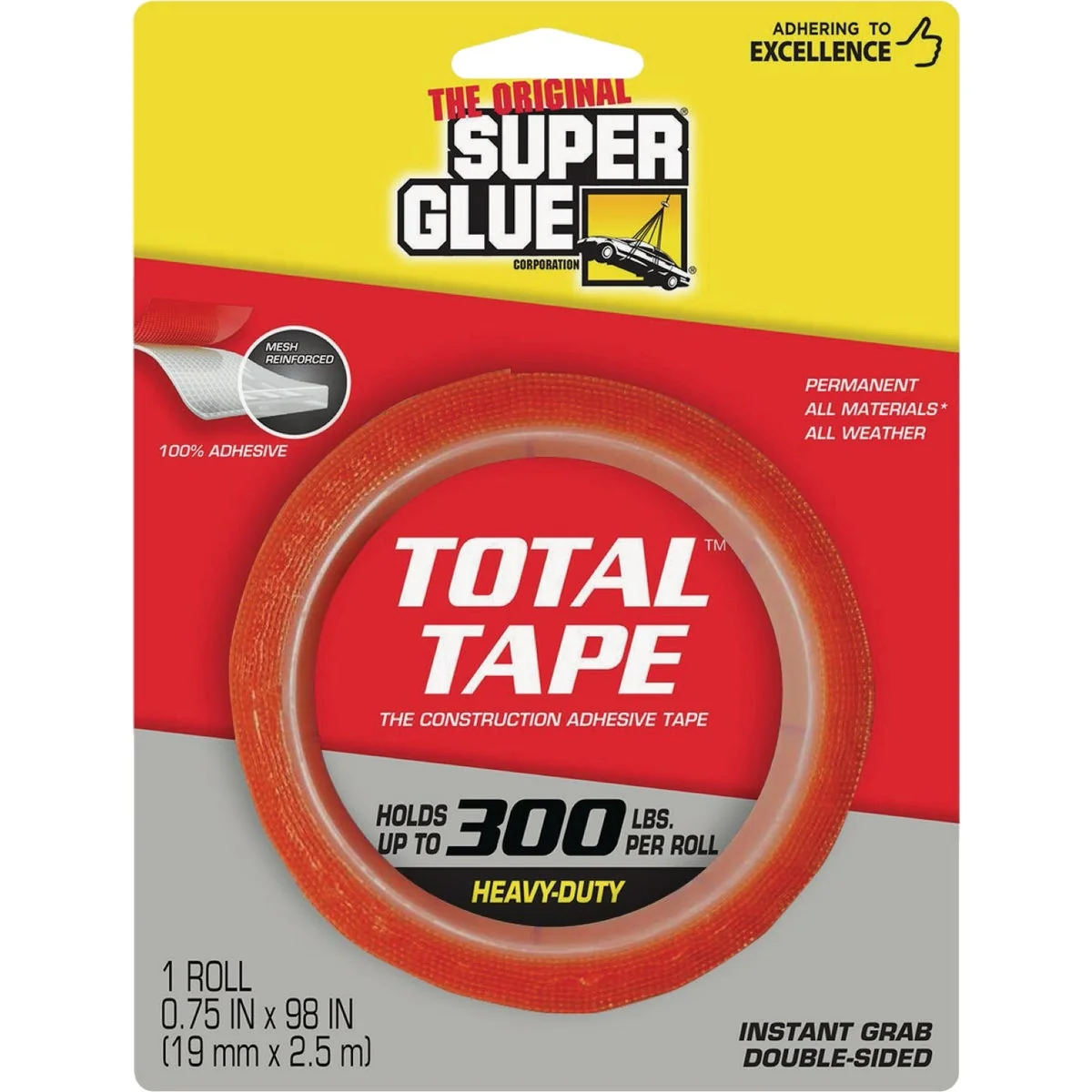 Carefully Designed Super Glue Total Tape 0.75 In. x 98 In. Roll Mounting Tape Contemporary