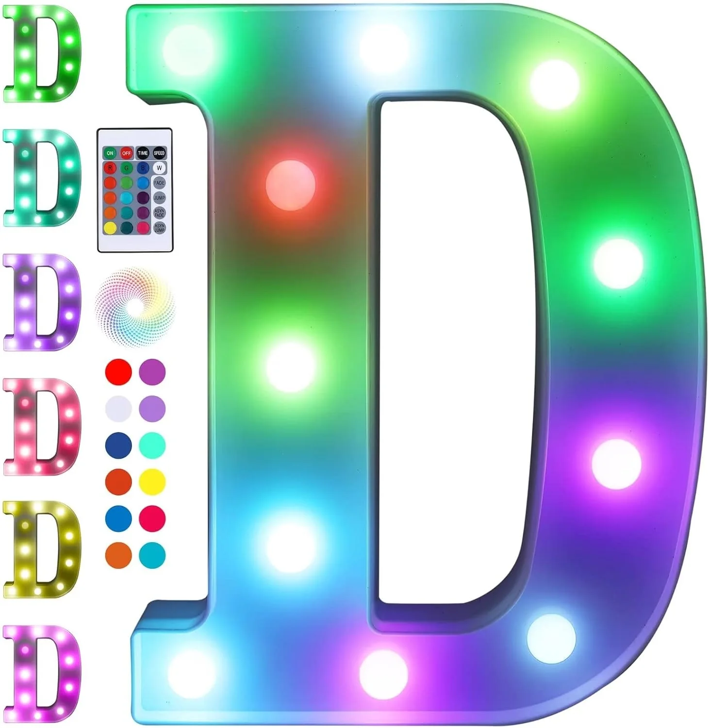 Soft Foaky Colorful LED Letter Lights with Remote Marquee Light Up Letters Sign for Night Light Wedding Birthday Party Battery Powered Christmas Lamp Home Unique