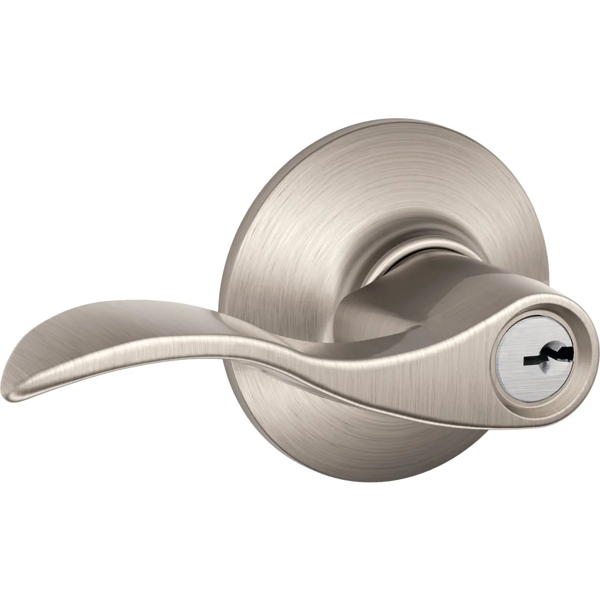 Functional Schlage Satin Nickel Accent Entry Door Lever Advanced