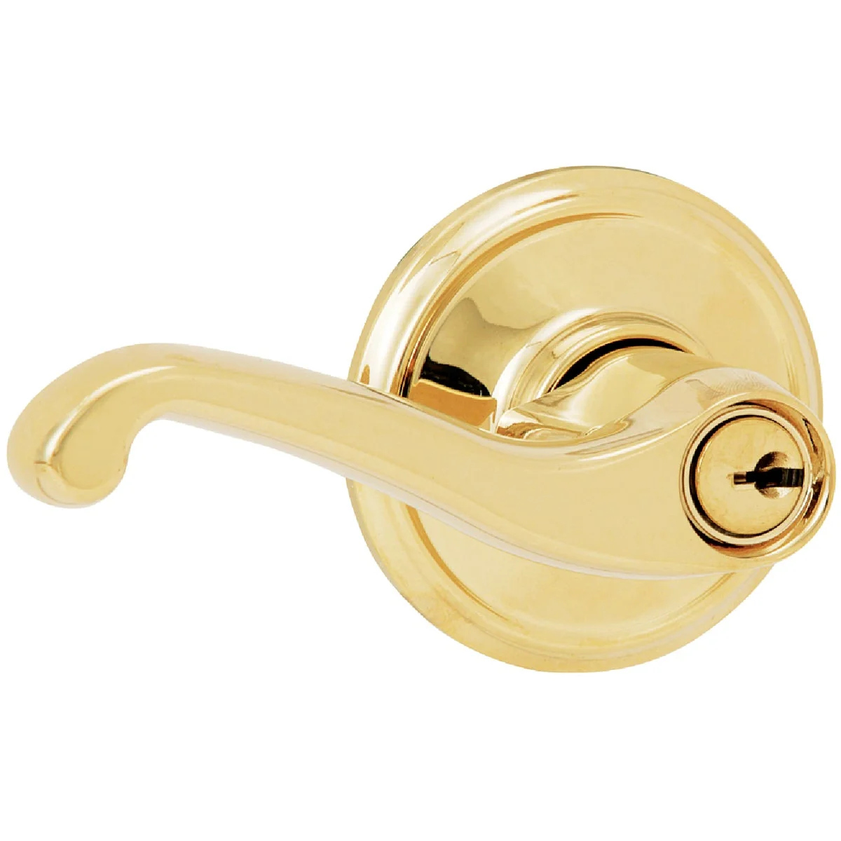 Proven Schlage Ultima Bright Brass Flair Entry Door Lever Artisan