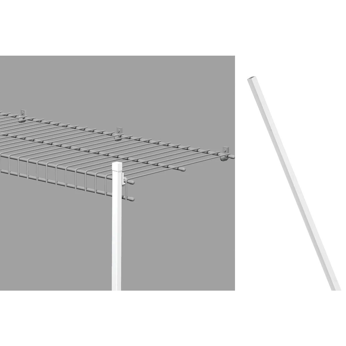 Authentic Closetmaid White Wire 84 In. Closet Shelf Support Pole Recyclable