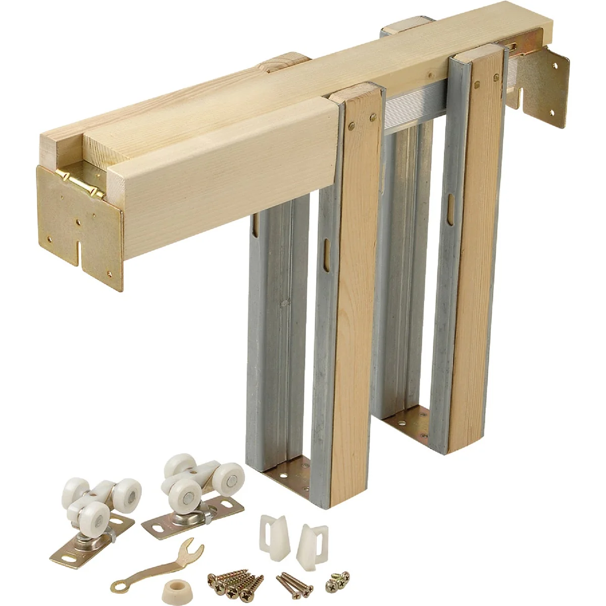 Stylish Johnson Hardware 1500 Series 36 In. To 80 In. Natural Universal Pocket Door Frame User-Friendly
