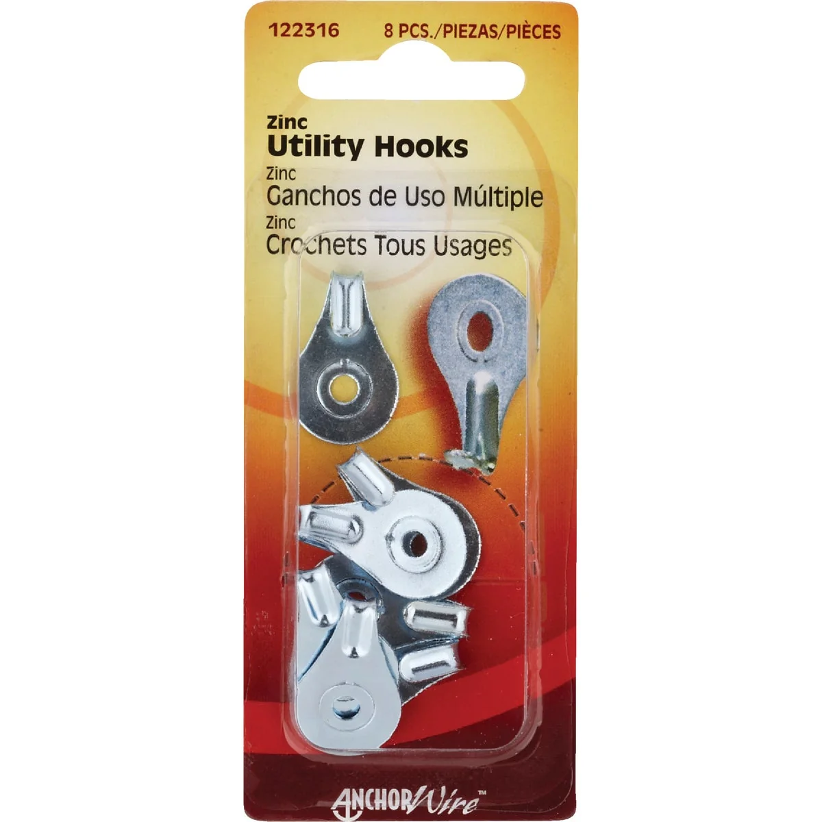 Convenient Hillman Anchor Wire Utility Hanger 8 Count Minimalist