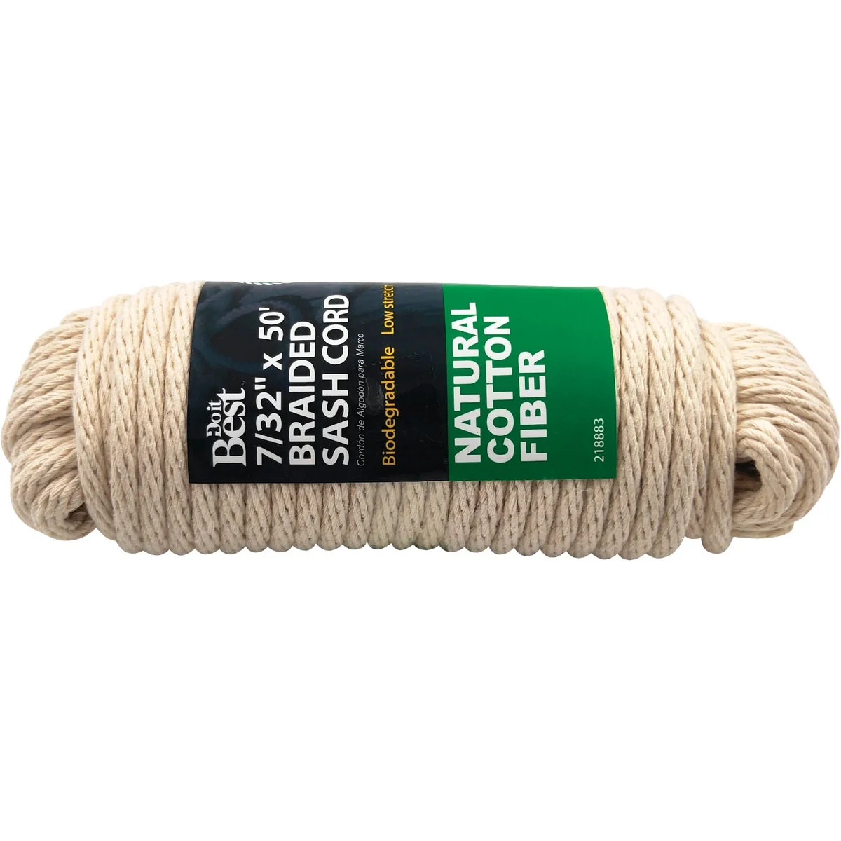 Artisan Do it 7 32 In. x 50 Ft. White Solid Braided Cotton Sash Cord Elite