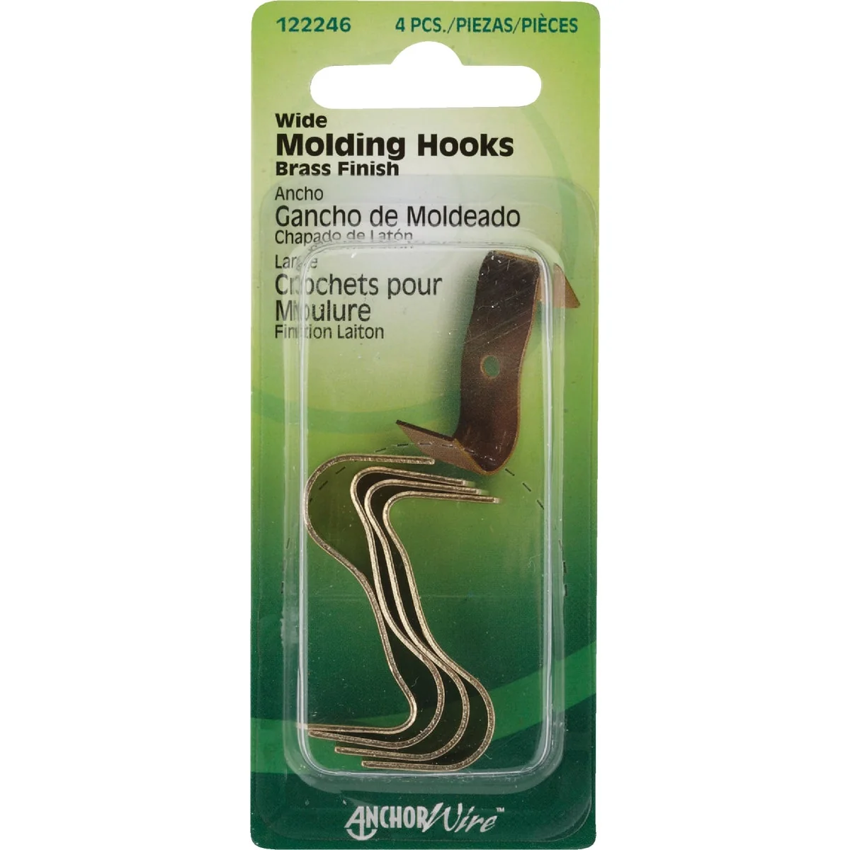 Prestigious Hillman Anchor Wire Moulding Hooks 4-Count Organic