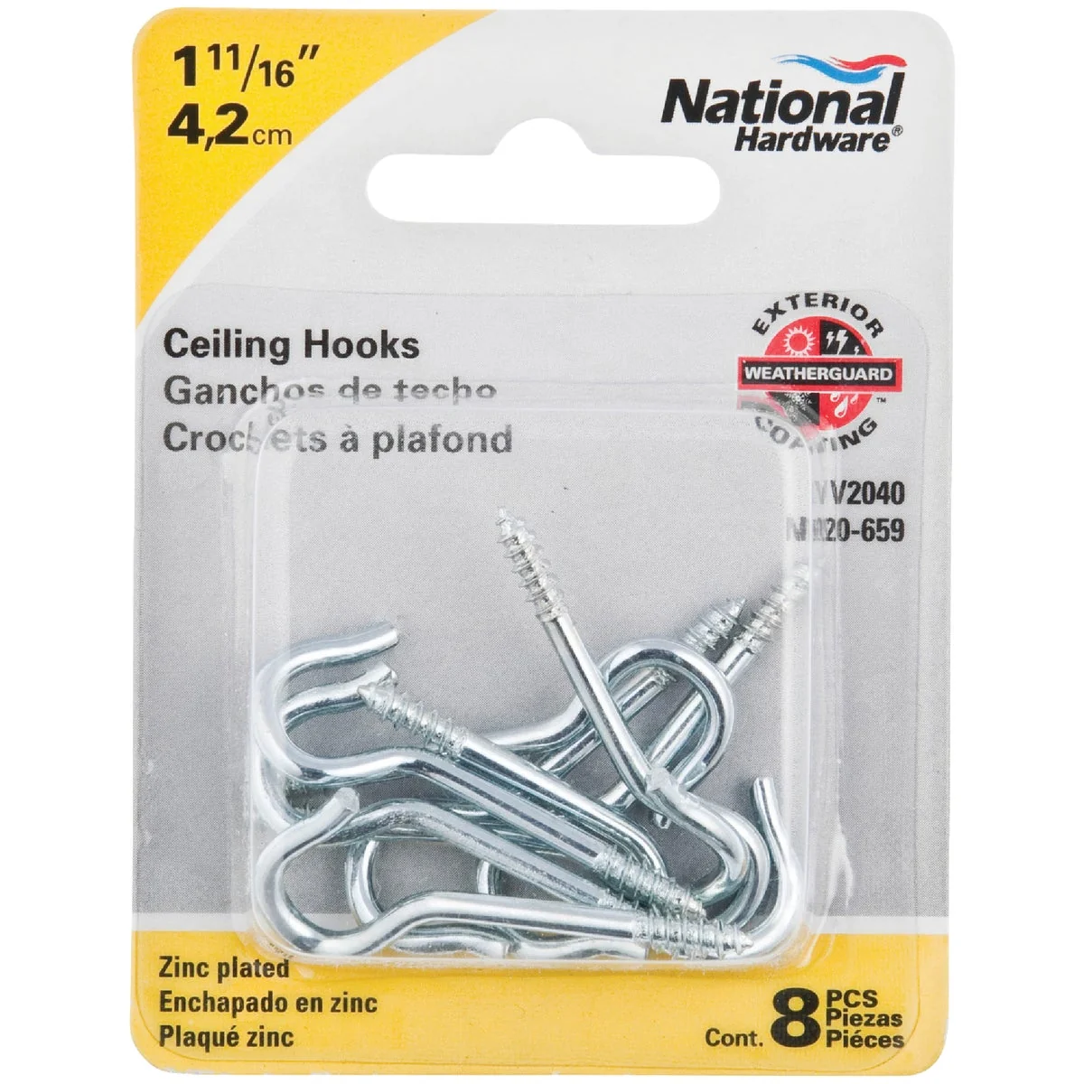 Crafted National 12 Zinc Finish Ceiling Hook 8-Pack Outstanding