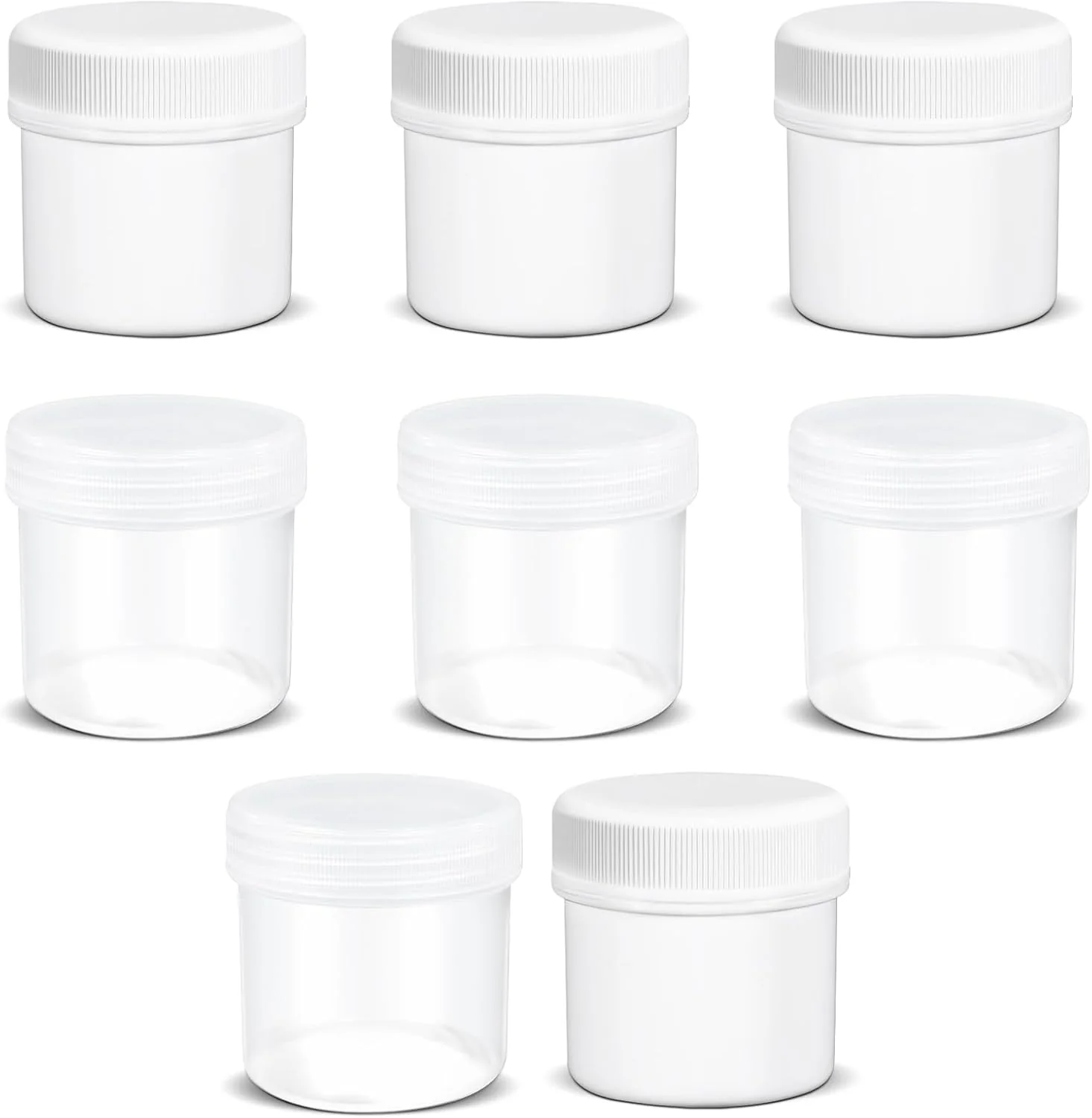 Trendy TSA Wide Mouth Travel Size Containers PP Clear amp White Leak Proof Travel Plastic Jars with Lids for Creams Lotion Cosmetic Jewelry Beads Sample Small Items Storage 1 oz 8 Pcs Smart