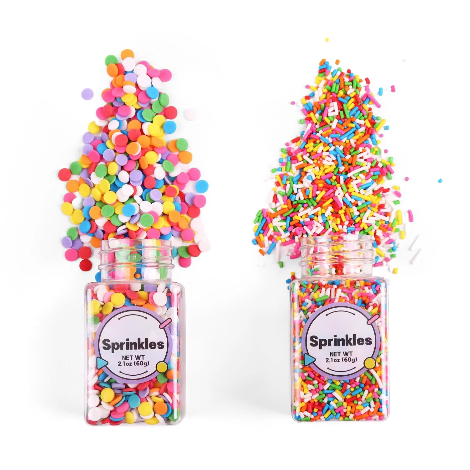 High-Grade Rainbow Sprinkles Confetti Sprinkles Round Sprinkles Rainbow Sprinkles for Cake Decorating Chocolate Cupcake Candy Sprinkles and Ice Cream Toppings. 120g 4.2oz Durable