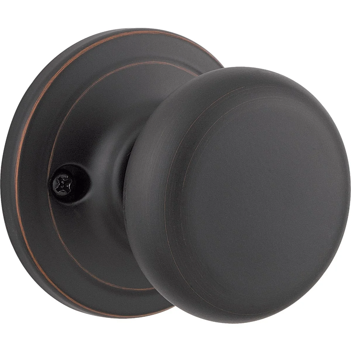 Secure Kwikset Signature Series Venetian Bronze Juno Dummy Door Knob Relaxed
