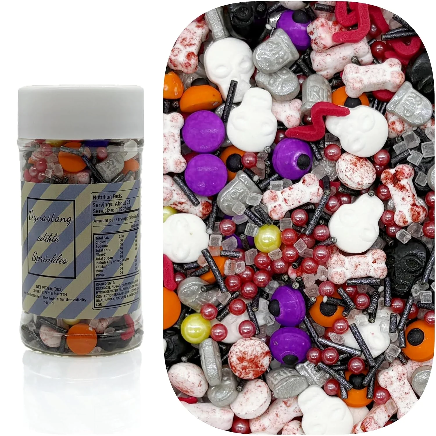 Outstanding Dynastang Gravestones amp Skulls amp Mixed Eyes Sprinkles Halloween Edible Eyes Cake Decoration Cupcake Toppers Cookie Decorating for Cakes Cupcakes Desserts Toppings 3OZ Relaxed
