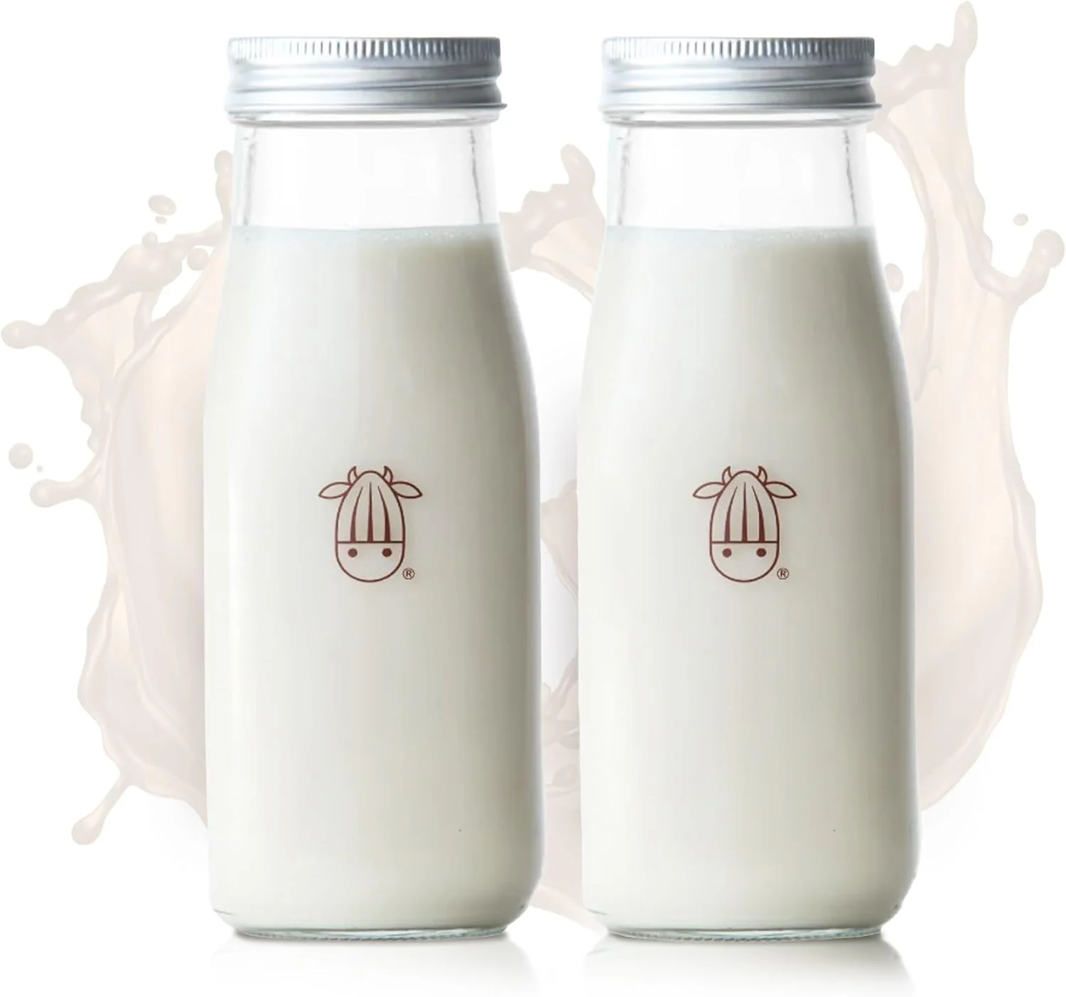 Lightweight Almond Cow 300ml Glass Jar with Rust-Resistant Aluminum Cap - Reusable Eco-Friendly Storage for Plant-Based Milk Creamers Wellness Shots Consistent