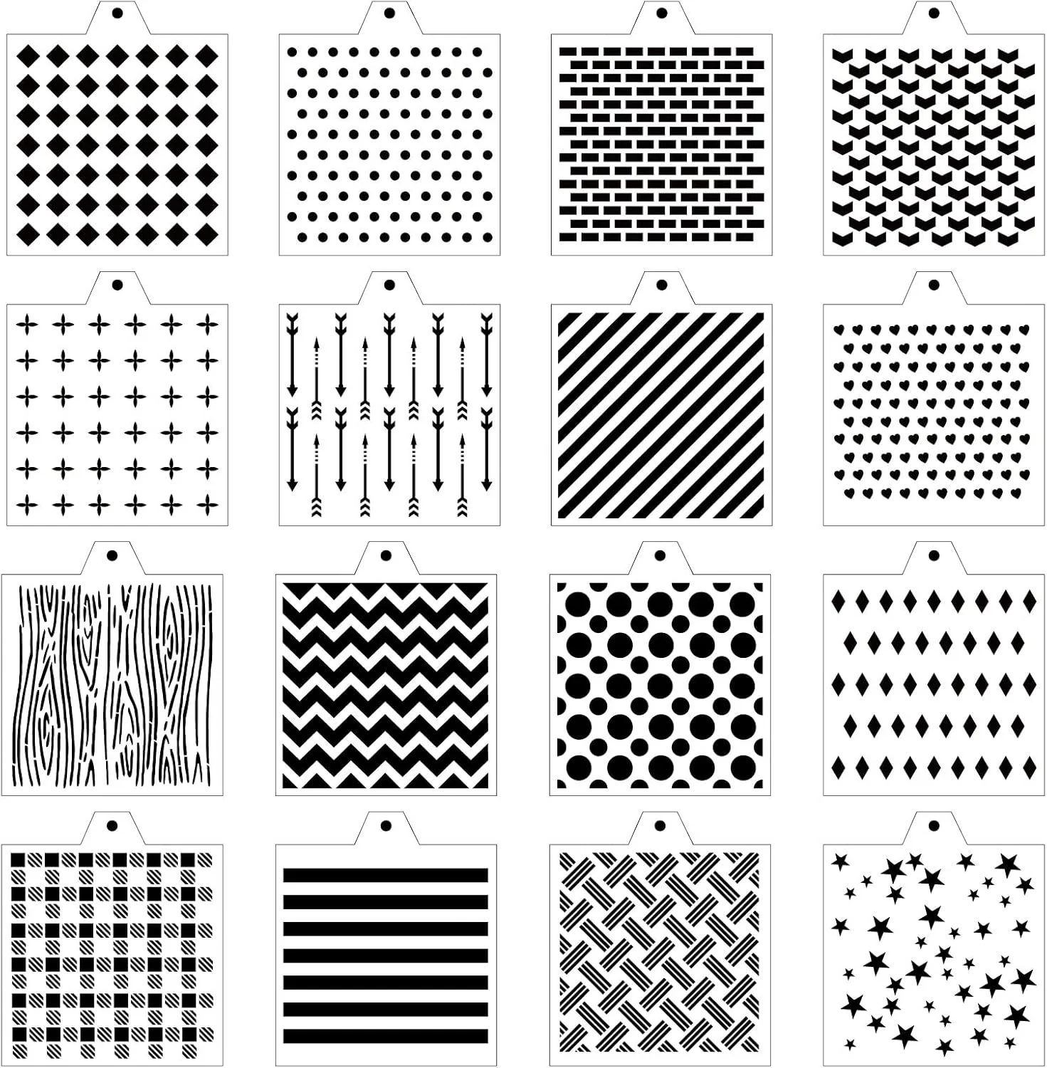 High-End Stencil Genie 16 Pcs 5.5x5.5in Baking Stencils for Royal Icing Airbrush Sugar Craft Painting Exceptional