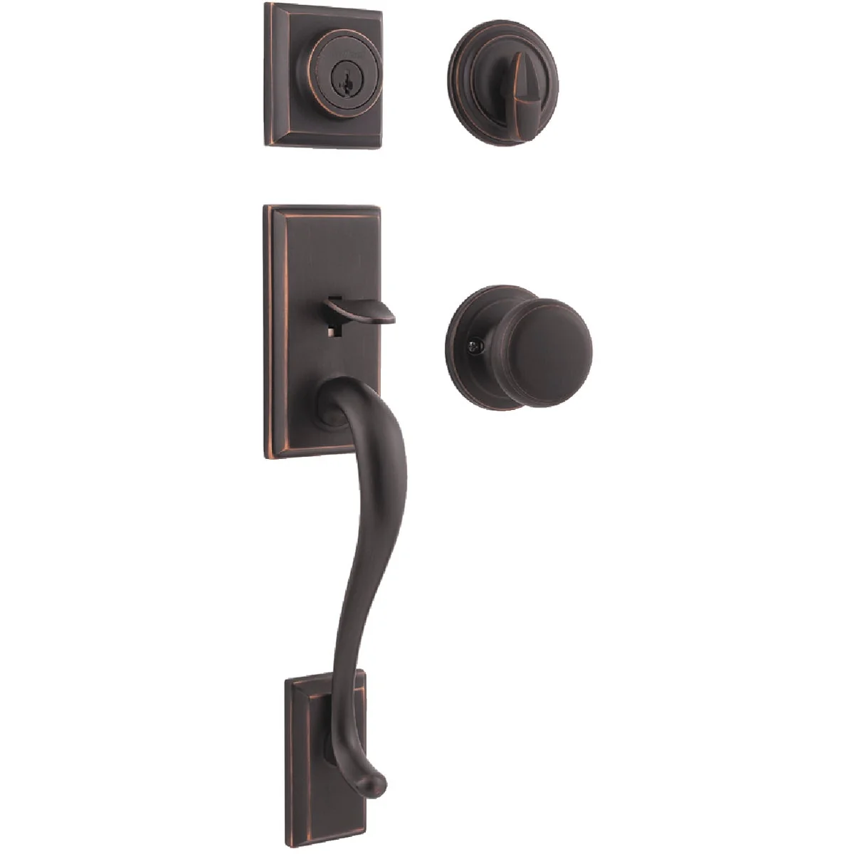 Smooth Kwikset Signature Series Hawthorne Venetian Bronze Entry Door Handleset with Smartkey Outstanding