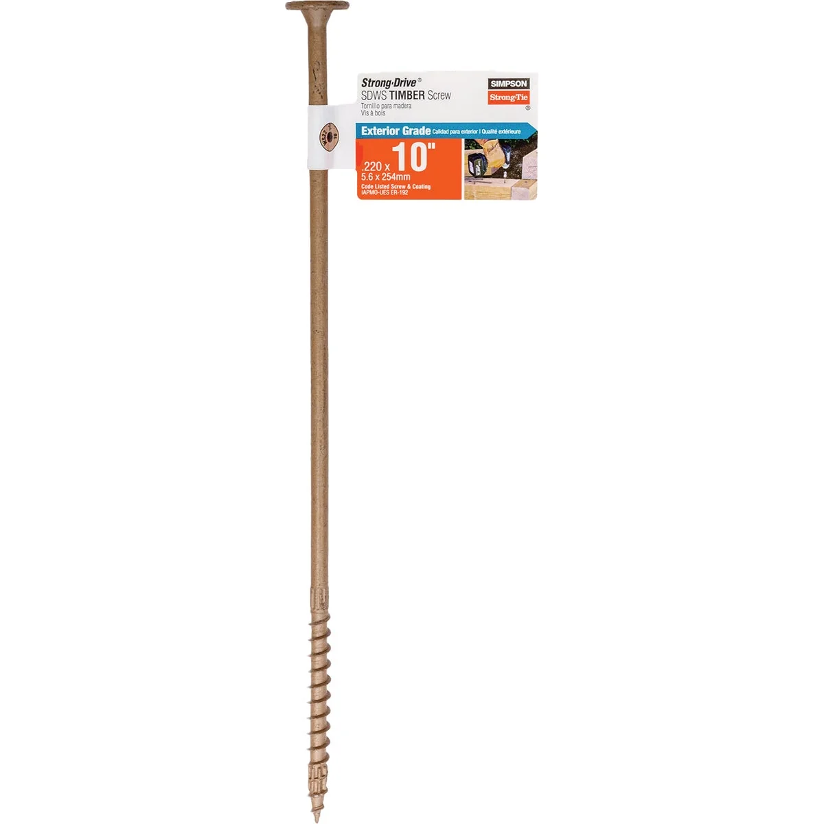 Crafted Simpson Strong-Tie Strong-Drive SDWS Timber Exterior Grade 0.220 in. x 10 In. T40 Screw Practical