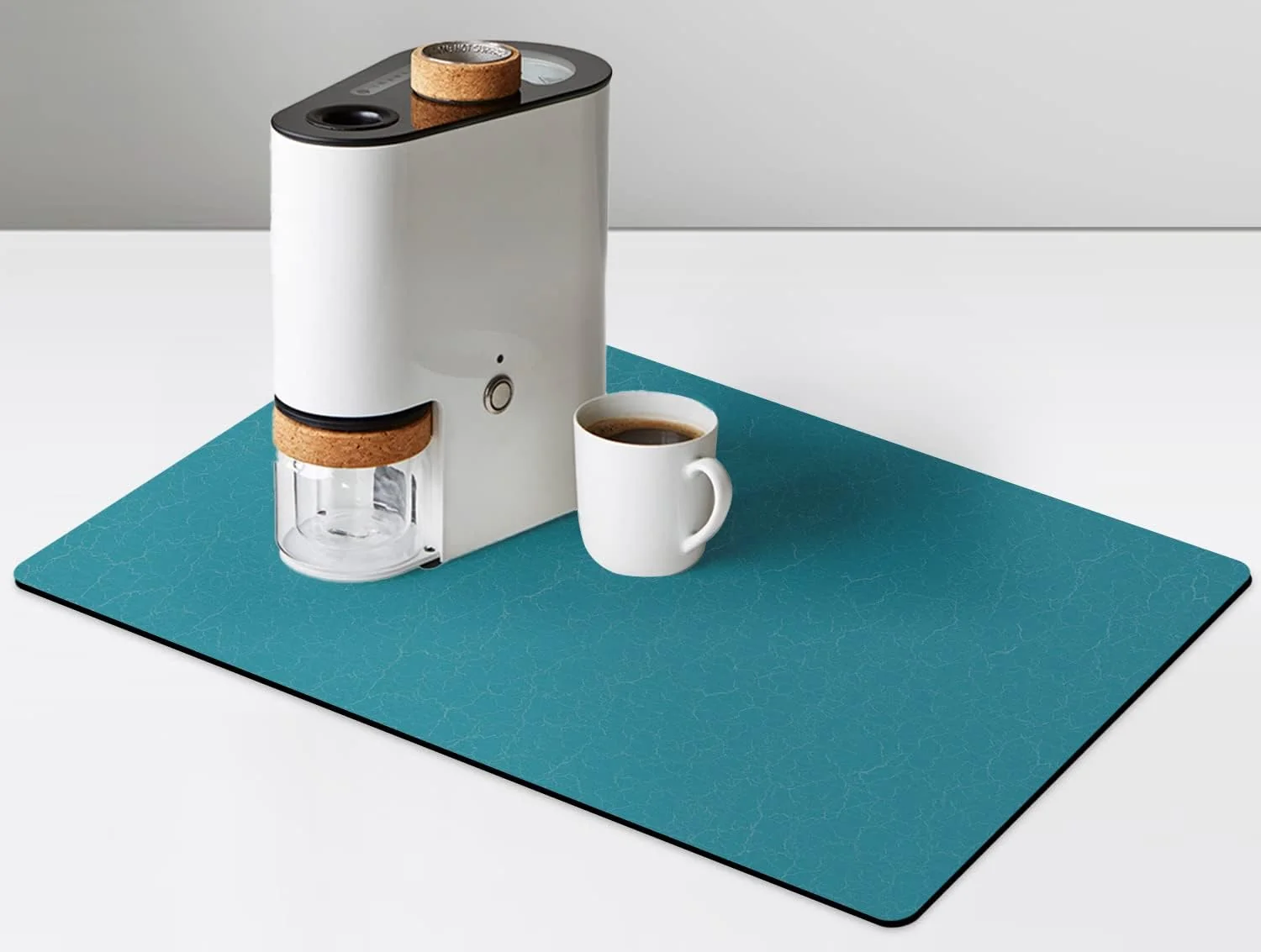 Advanced Golener Coffee Mat - Hide Stain Rubber Backed Absorbent Dish Drying Mat for Kitchen Counter- Bar Accessories Fit Under Coffee Maker Machine Cafe Pot Recyclable