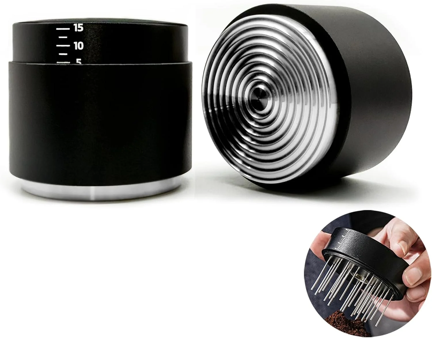 Advanced 58.35MM Espresso Accessories - WDT Tool Coffee Tamper set with 2-in-1 Design 304 Stainless Steel Premium Coffee Accessories for Home Baristas amp Beginners Breathable