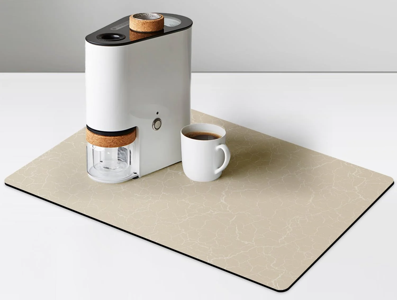 Sophisticated Coffee Maker Mat for Countertop - Coffee Bar Accessories Fit Under Cafe Machine Rubber Backed Absorbent Pad Table Mat Under Appliance Stylish