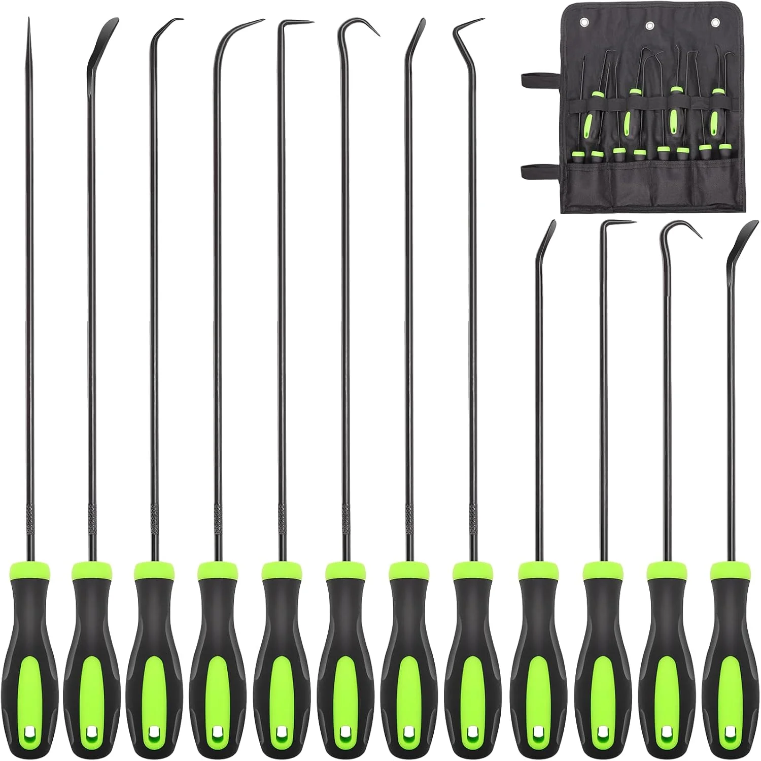 Crafted 12PCS Automotive Hook and Pick Tool Set Long Mini Precision Puller Remover Tool Kit for Auto O-Ring Seal Gasket Removal Official