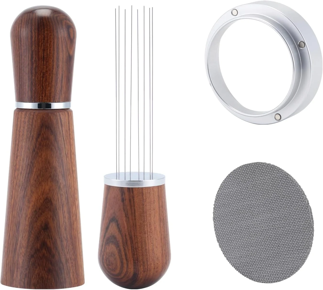 Verified 51mm Espresso Accessories Kit 316 Stainless Steel WDT Tool Espresso Dosing Funnel and Puck Screen Set，Espresso Distribution Tool Trendy