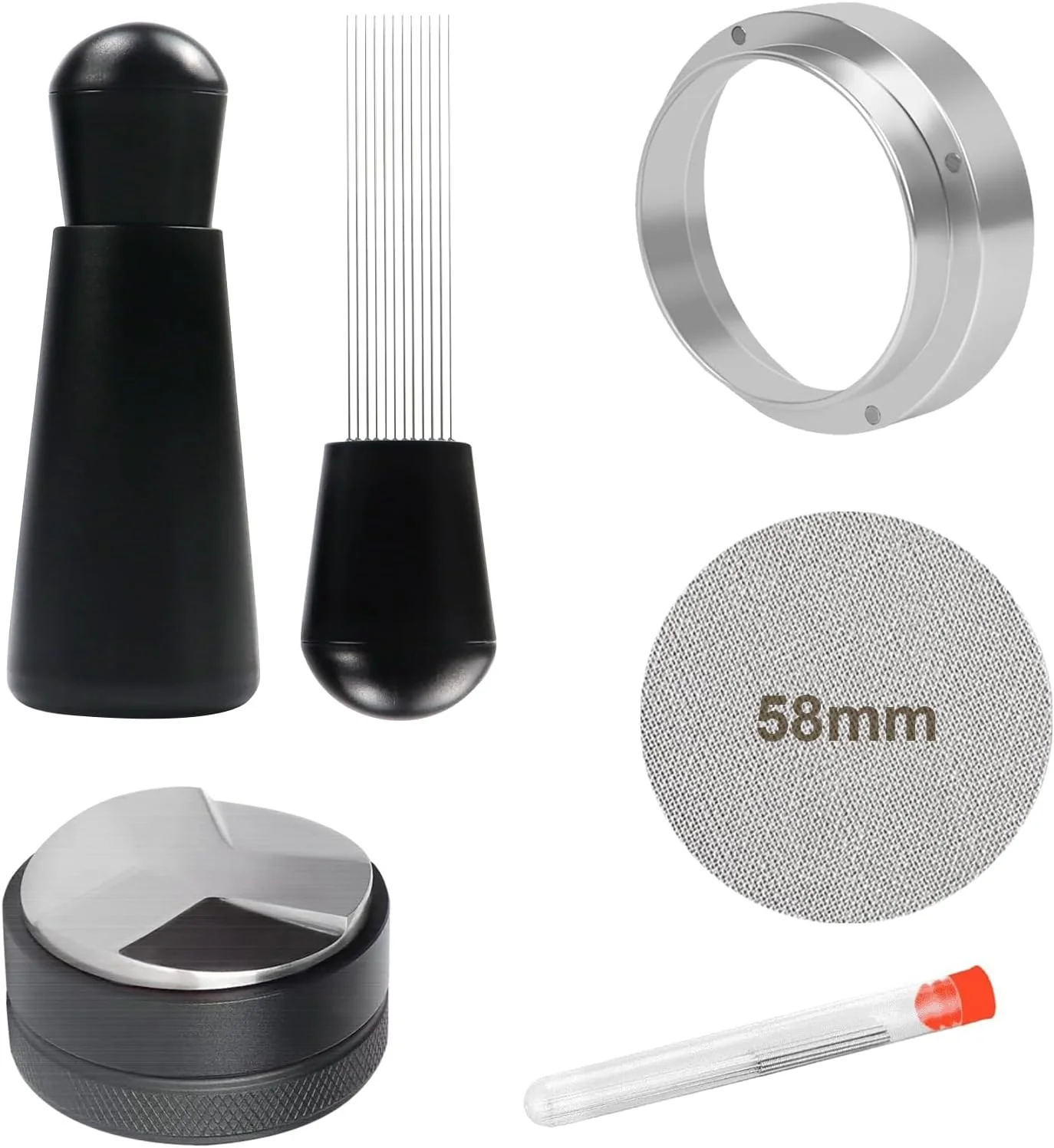 Exceptional 58mm Espresso Accessories Wdt Tool espresso Dosing Funnel And Coffee Puck Screen Coffee Distributor barista kit Selected