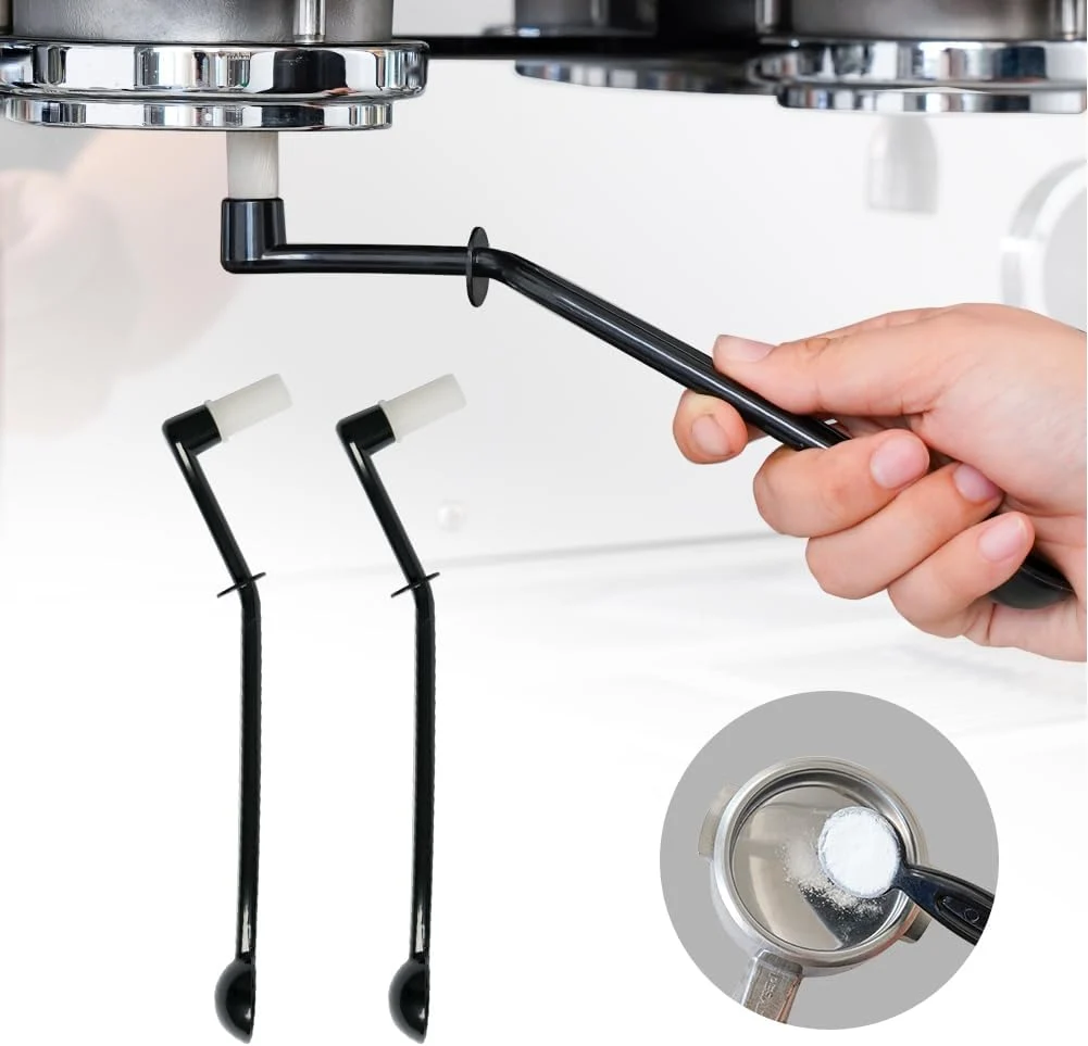 Crafted watchget Coffee Machine Cleaning Brush Set 2 Pieces Espresso Cleaner Brushes with Spoon Nylon Group Head Espresso Machine Cleaning Tool Elite