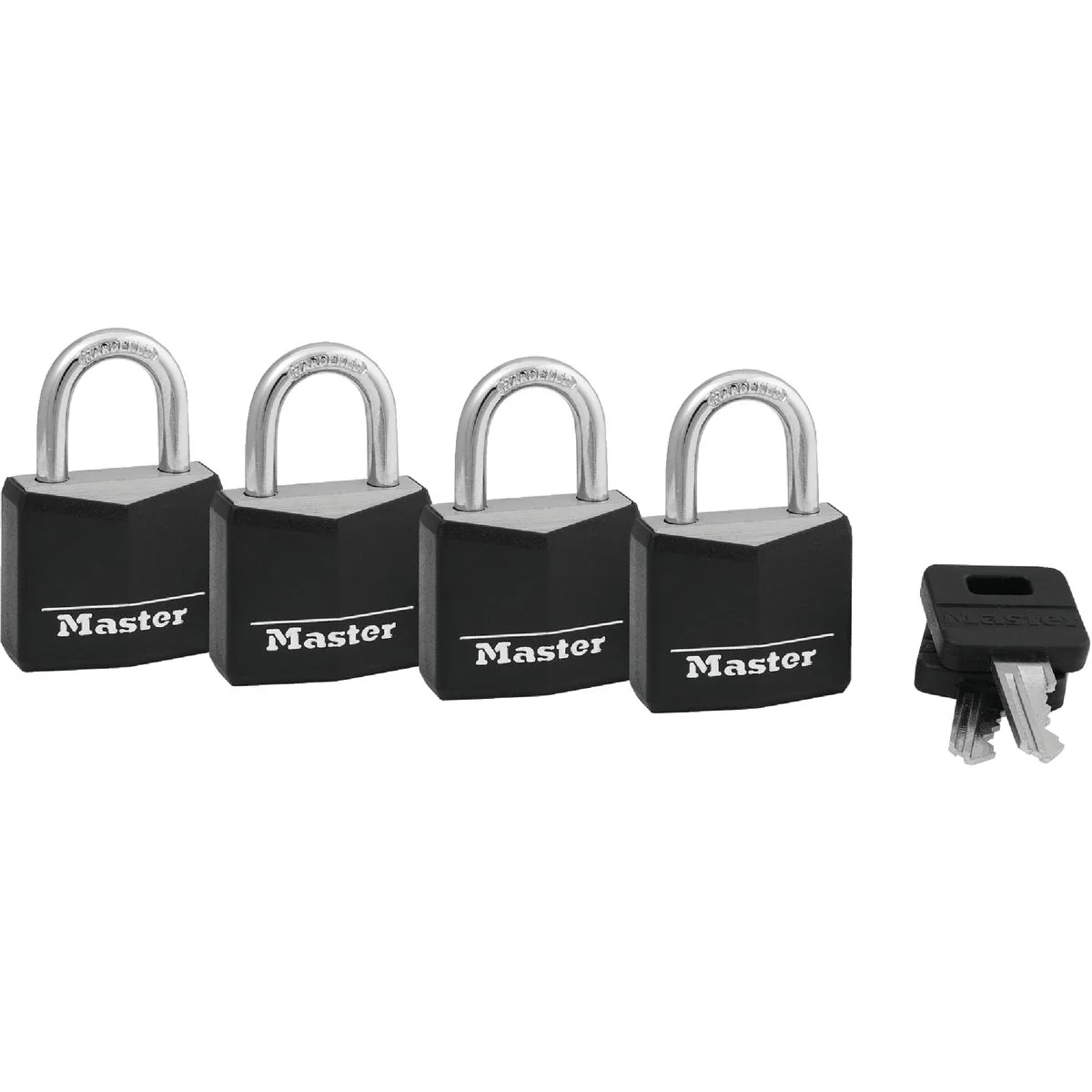 Enhanced Master Lock 1-3 16 In. W. Black Covered Keyed Alike Padlock 4-Pack Consistent