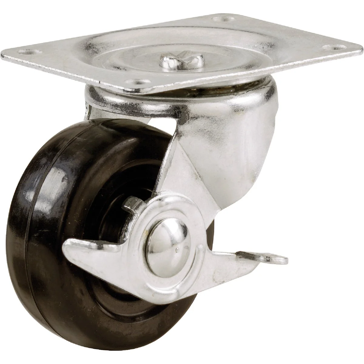 Responsible Shepherd 2-1 2 In. General-Duty Soft Rubber Swivel Plate Caster with Brake Smart