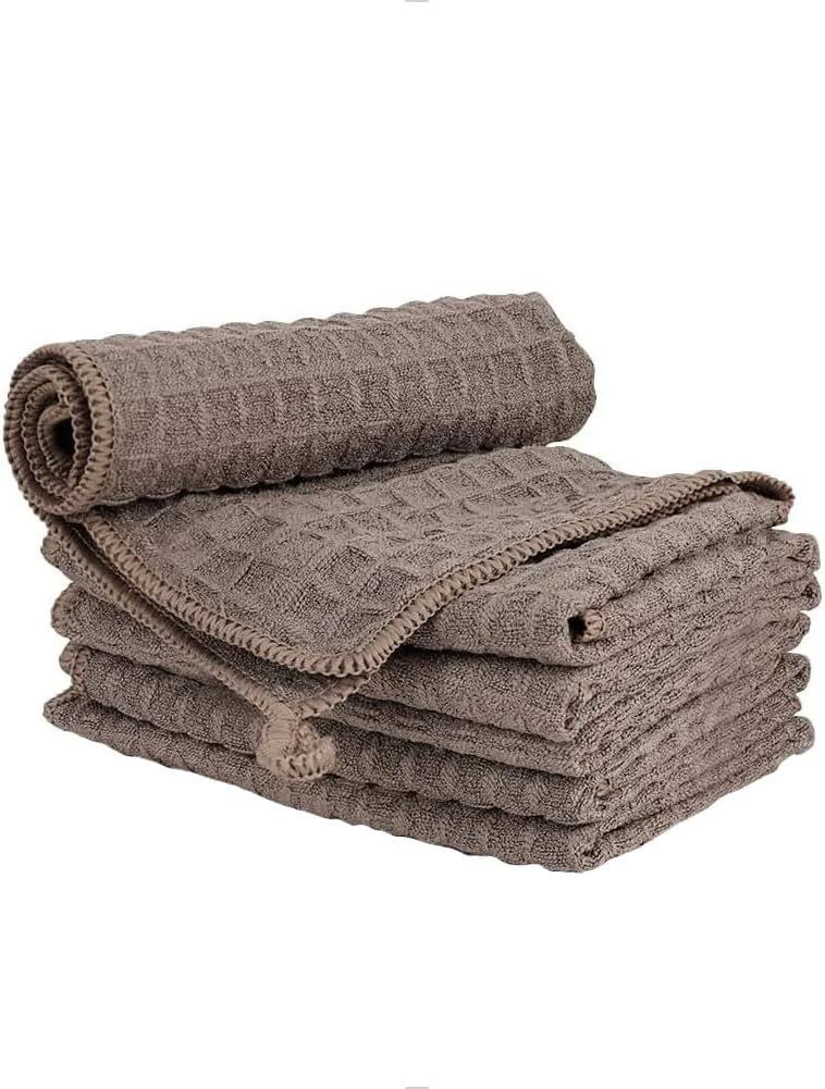 Trendy watchget 6 Pack Microfiber Espresso Barista Cleaning Towels Light Brown