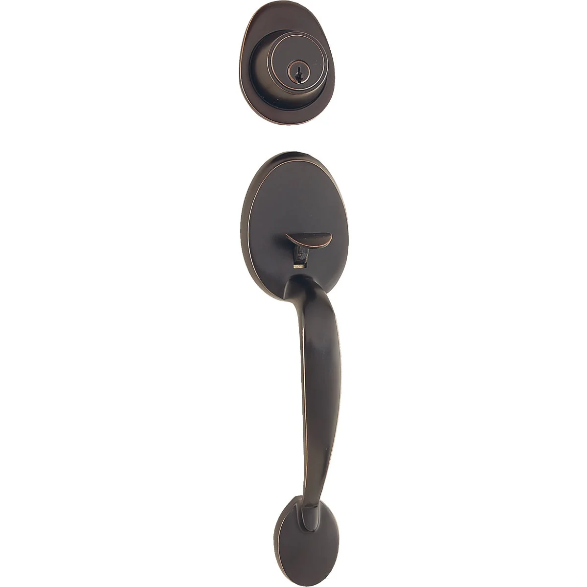 Reusable Steel Pro Oil Rubbed Bronze Entry Door Handleset with Tulip Knob Fast