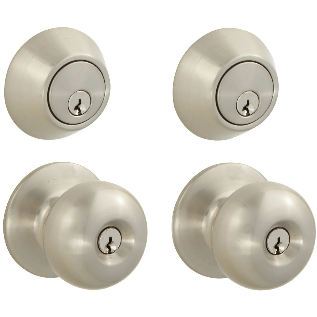 Recyclable Steel Pro Brushed Nickel Deadbolt and Door Knob Combo Powerful
