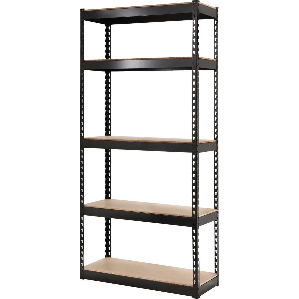 Fine L-Beam 34 In. x 72 In. x 14 In. Black Steel 5-Tier Shelving Trendy