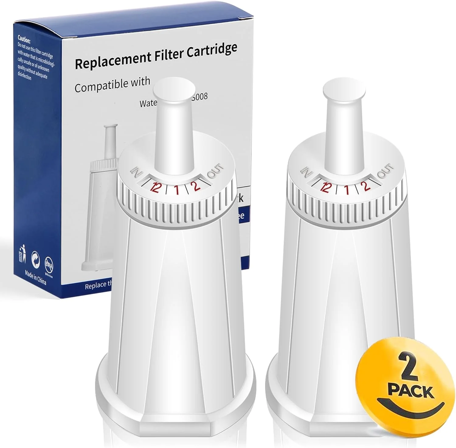 Superior 2 Pack of Water Filter for Breville Claro Swiss Espresso Coffee Machine - to Part BES008WHT0NUC1 Top-Quality