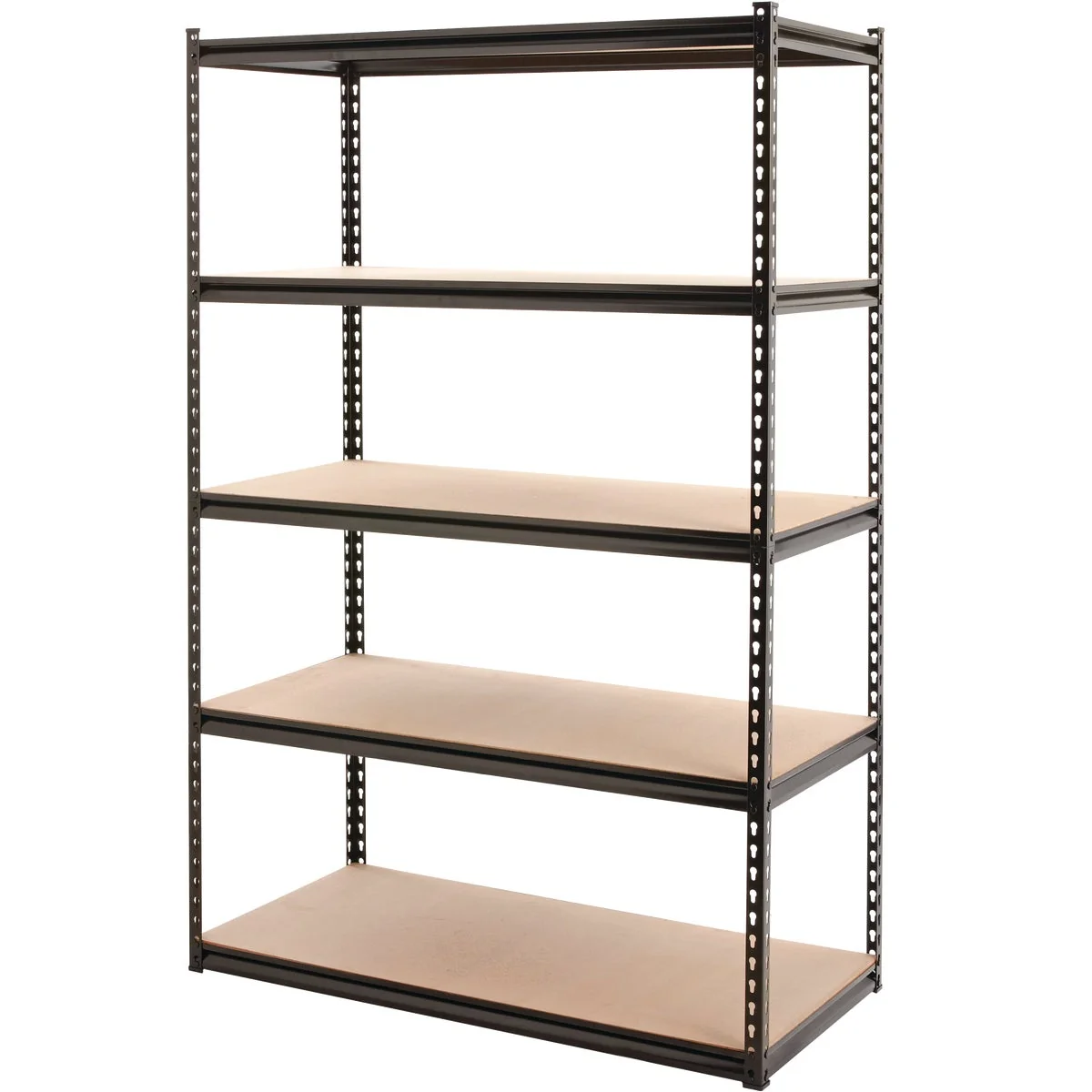 Superior Z-Beam 48 In. x 72 In. x 24 In. Black Steel 5-Tier Shelving Solid