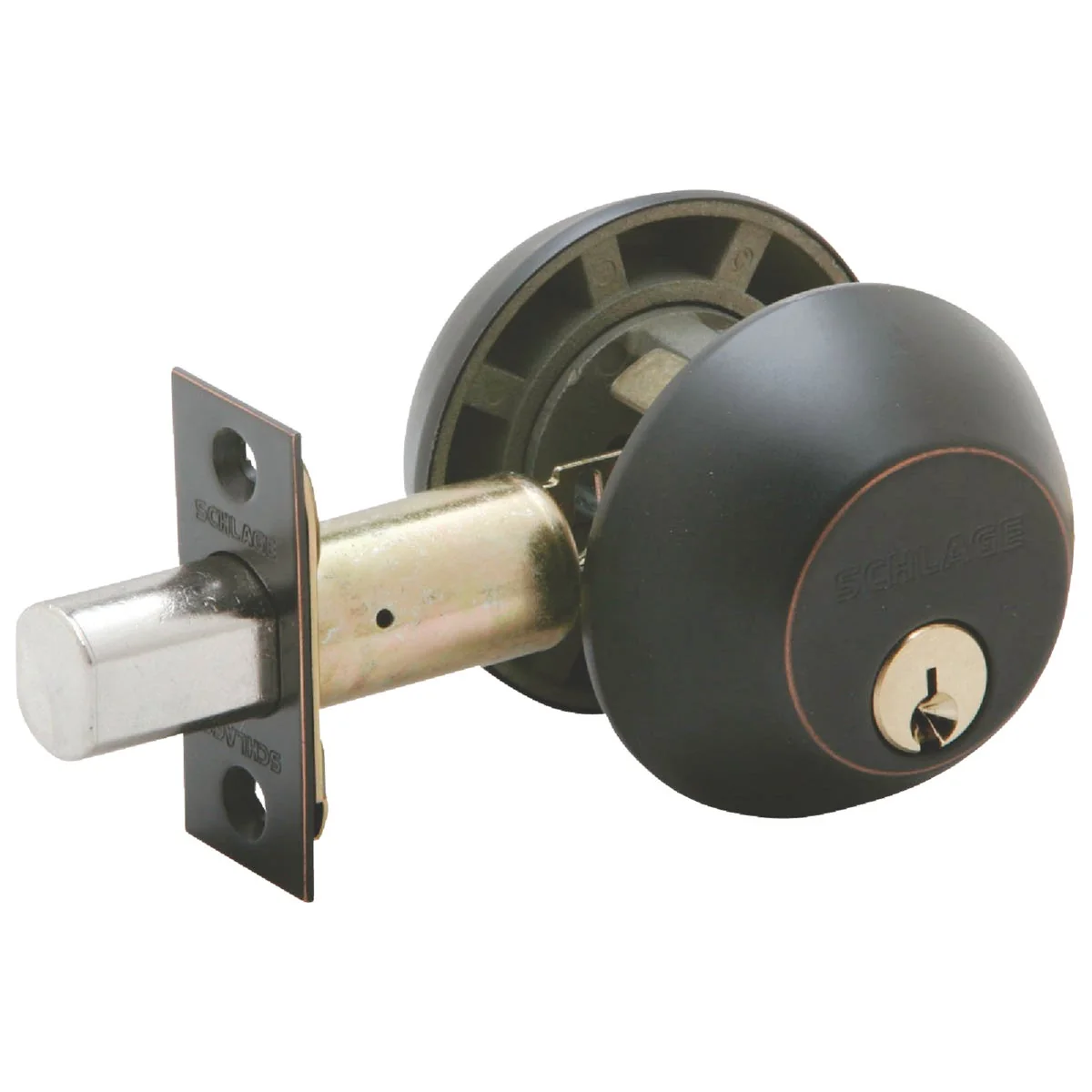 Classic Schlage B-Series Aged Bronze Double Cylinder Deadbolt Authentic