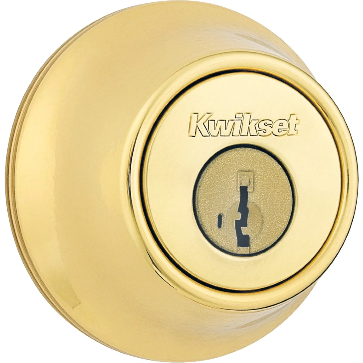 Consistent Kwikset Polished Brass Single Cylinder Deadbolt with SmartKey Security Exclusive