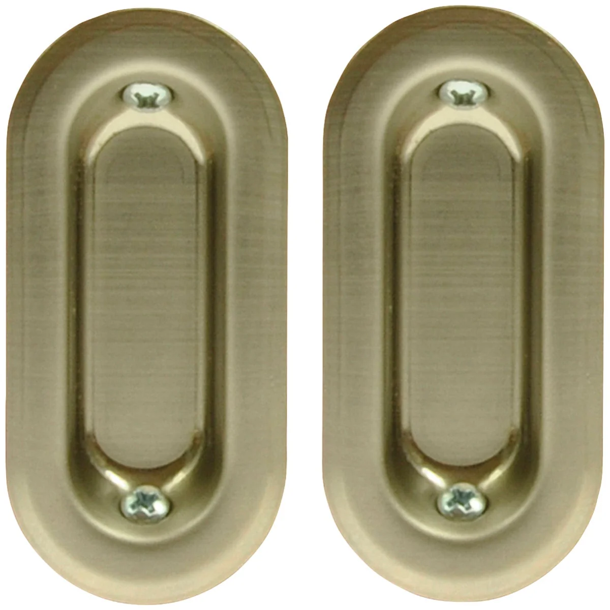 Green Johnson Hardware Oval Flush Pocket Door Pull Lightweight