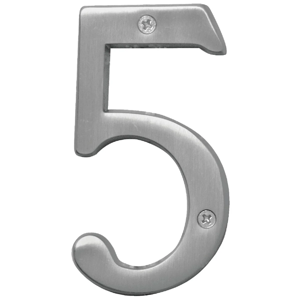 Eco-Friendly Hy-Ko Prestige Series 4 In. Satin Nickel House Number Five Dependable