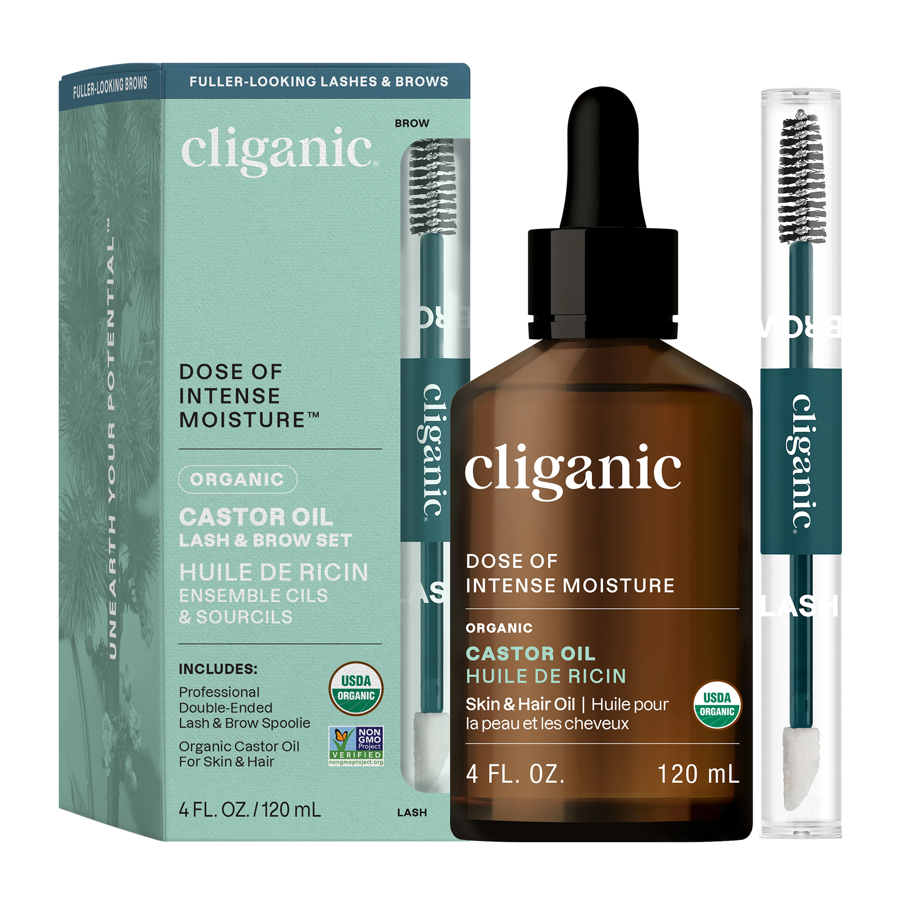 Refined Cliganic Organic Castor Oil - Lash Brow Set Healthy