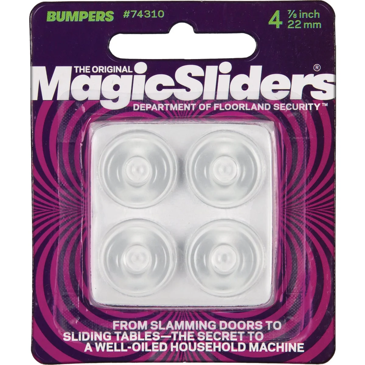 Sustainable Sliders 7 8 In. Round Clear Self-Stick Bumper 4-Pack Fine