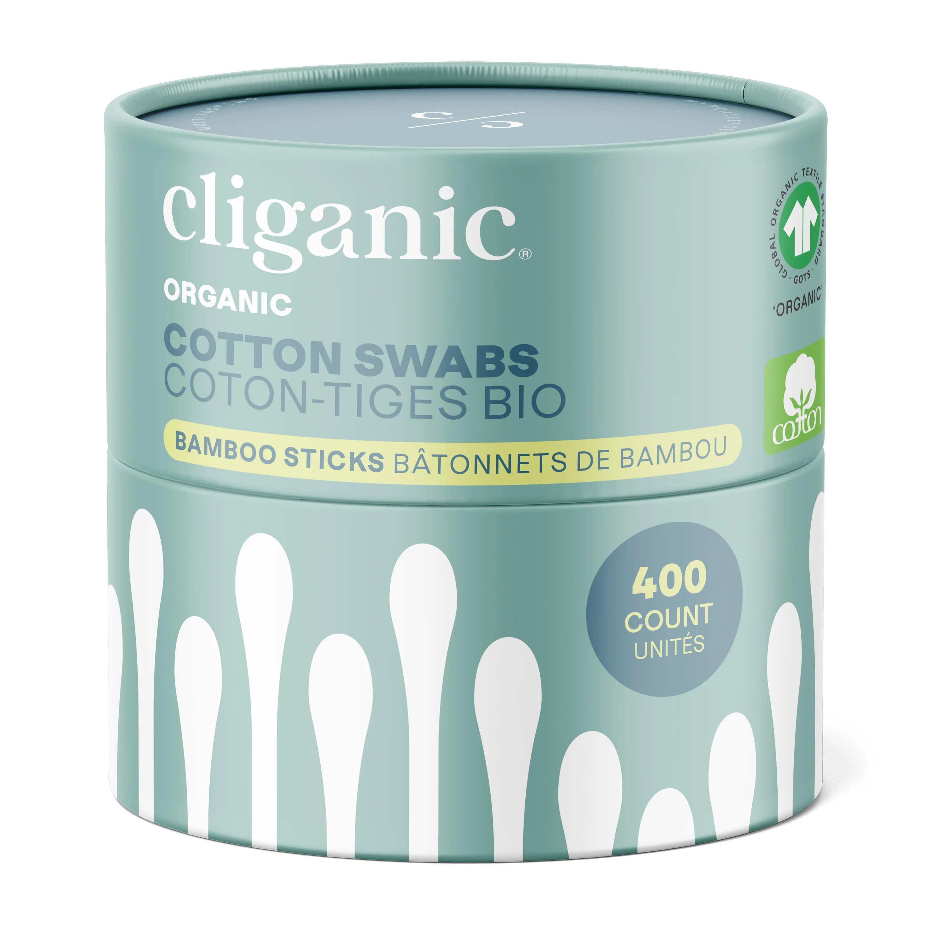 Original Cliganic Organic Cotton Swabs Traditional