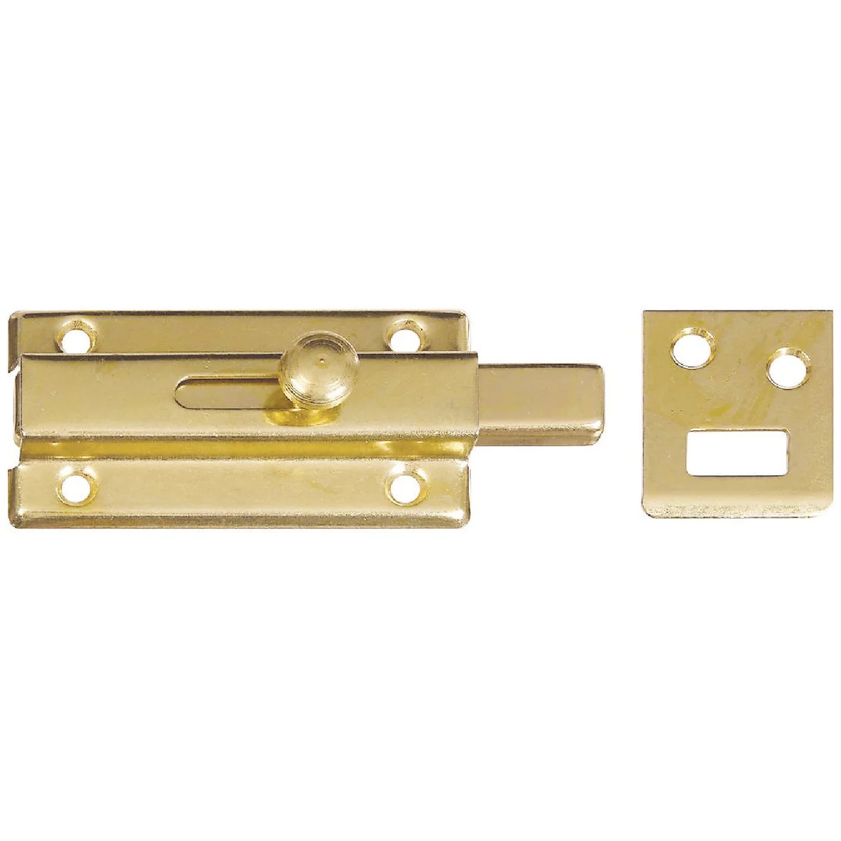 Convenient National 3 In. Brass Door Slide Bolt Pure