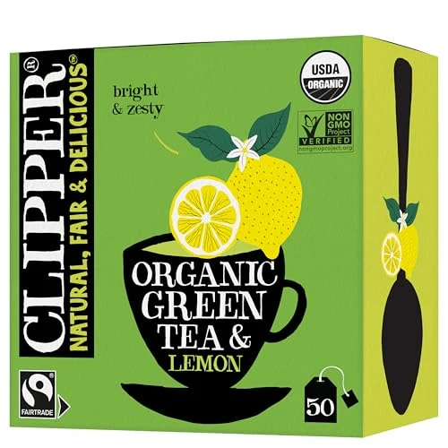 Next-Generation Clipper Organic Green Tea Lemon 50 Count Enhanced