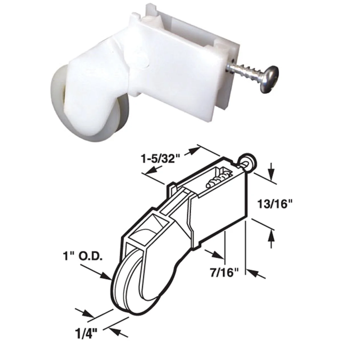 Advanced Prime-Line 1 In. x 1 2 In. Adjustable Nylon Screen Door Roller Assembly 2-Count Healthy